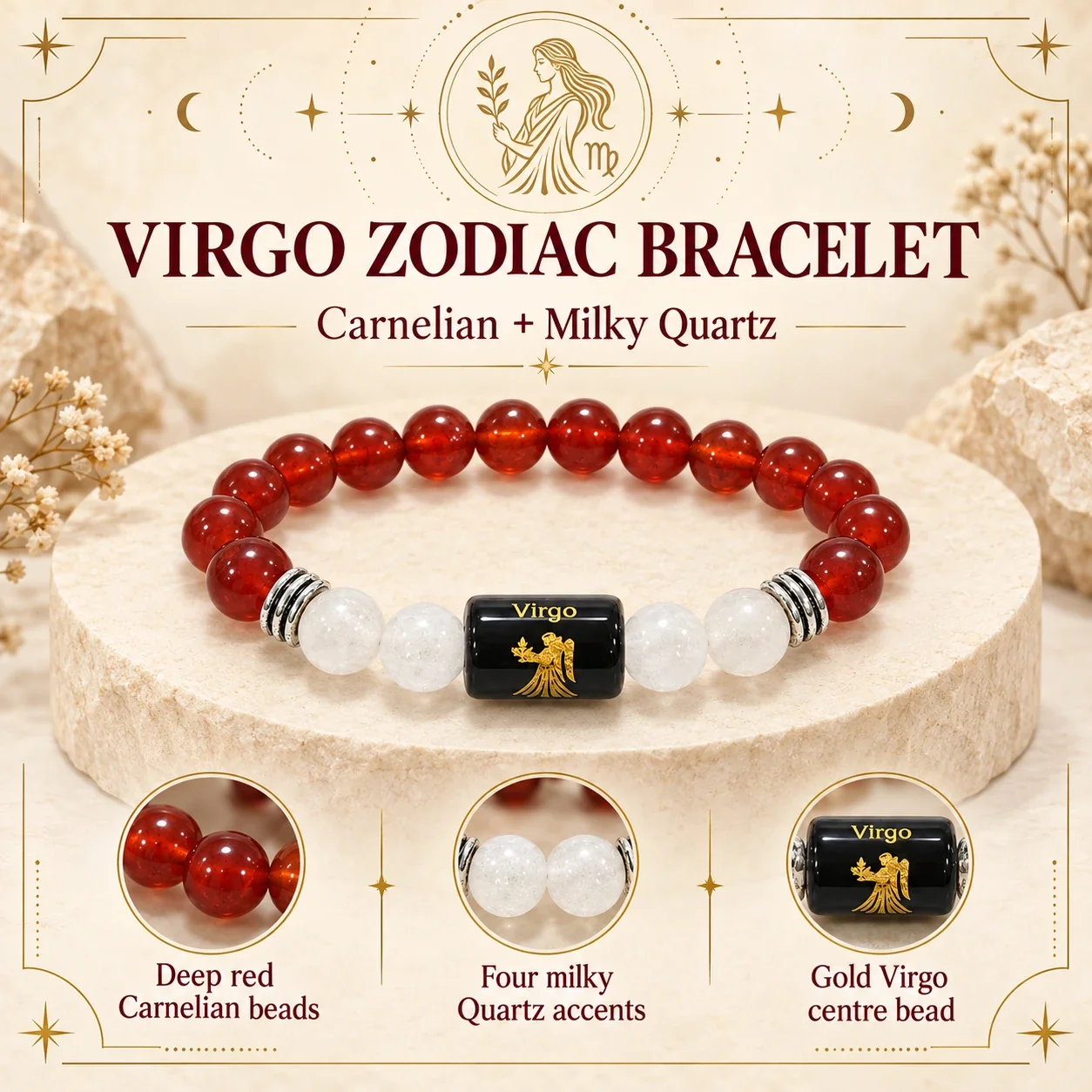 Virgo (Kanya Rashi) Zodiac Bracelet — buy online at Digveda