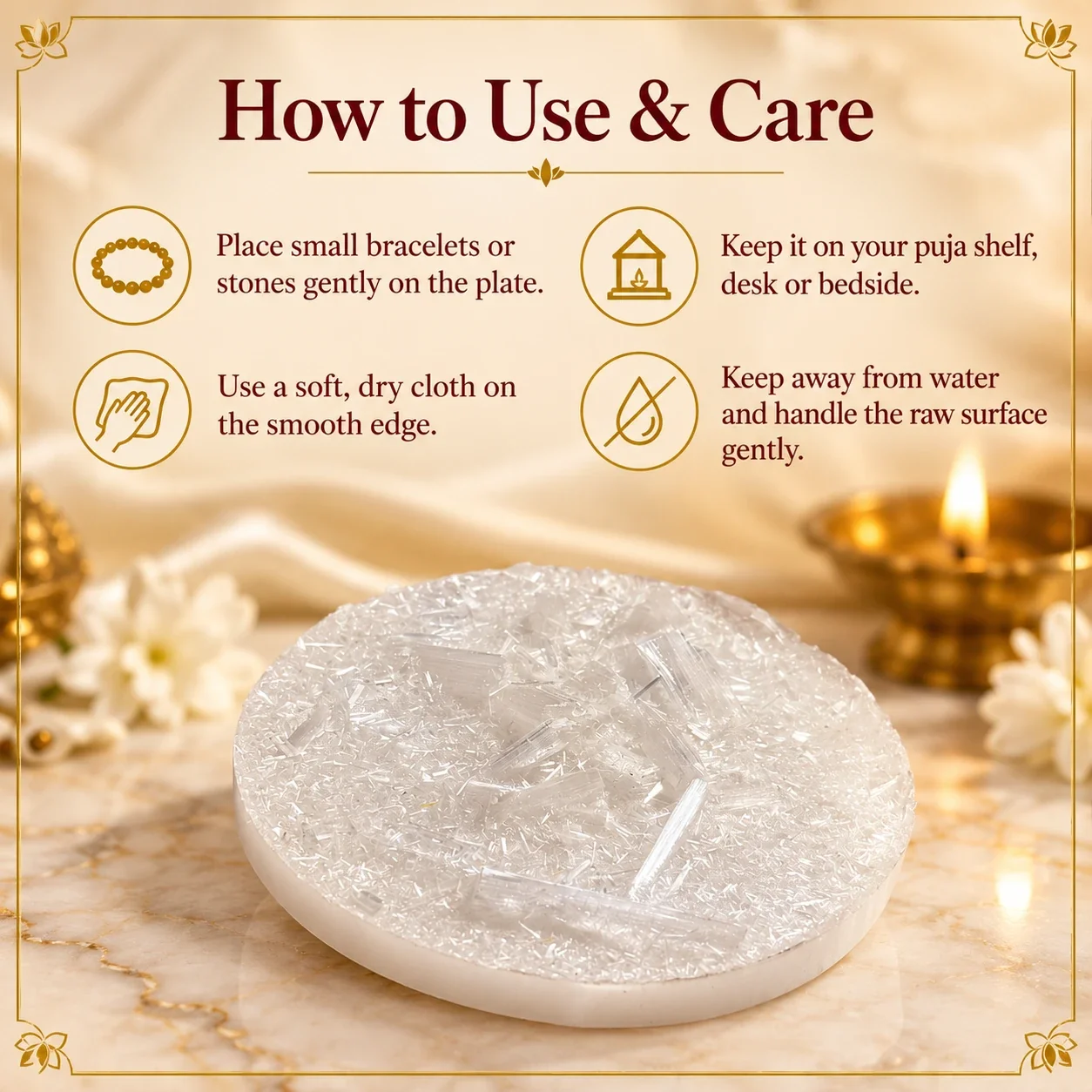 Raw Selenite Plate — buy online at Digveda