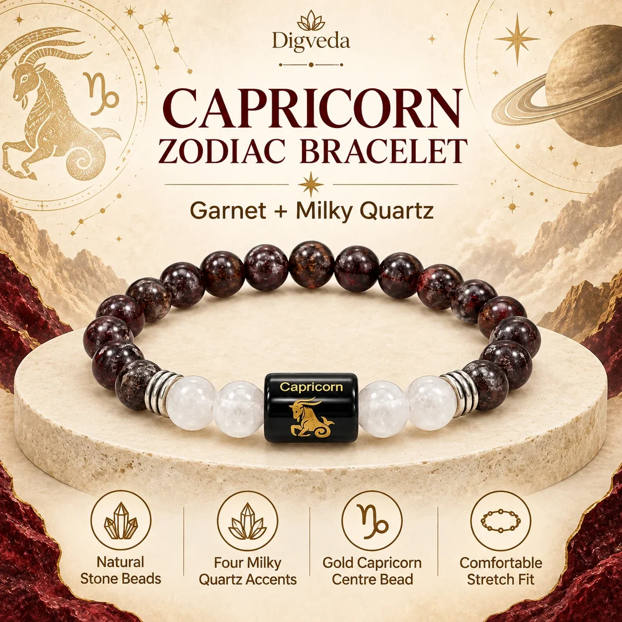 Capricorn (Makar Rashi) Zodiac Bracelet — buy online at Digveda