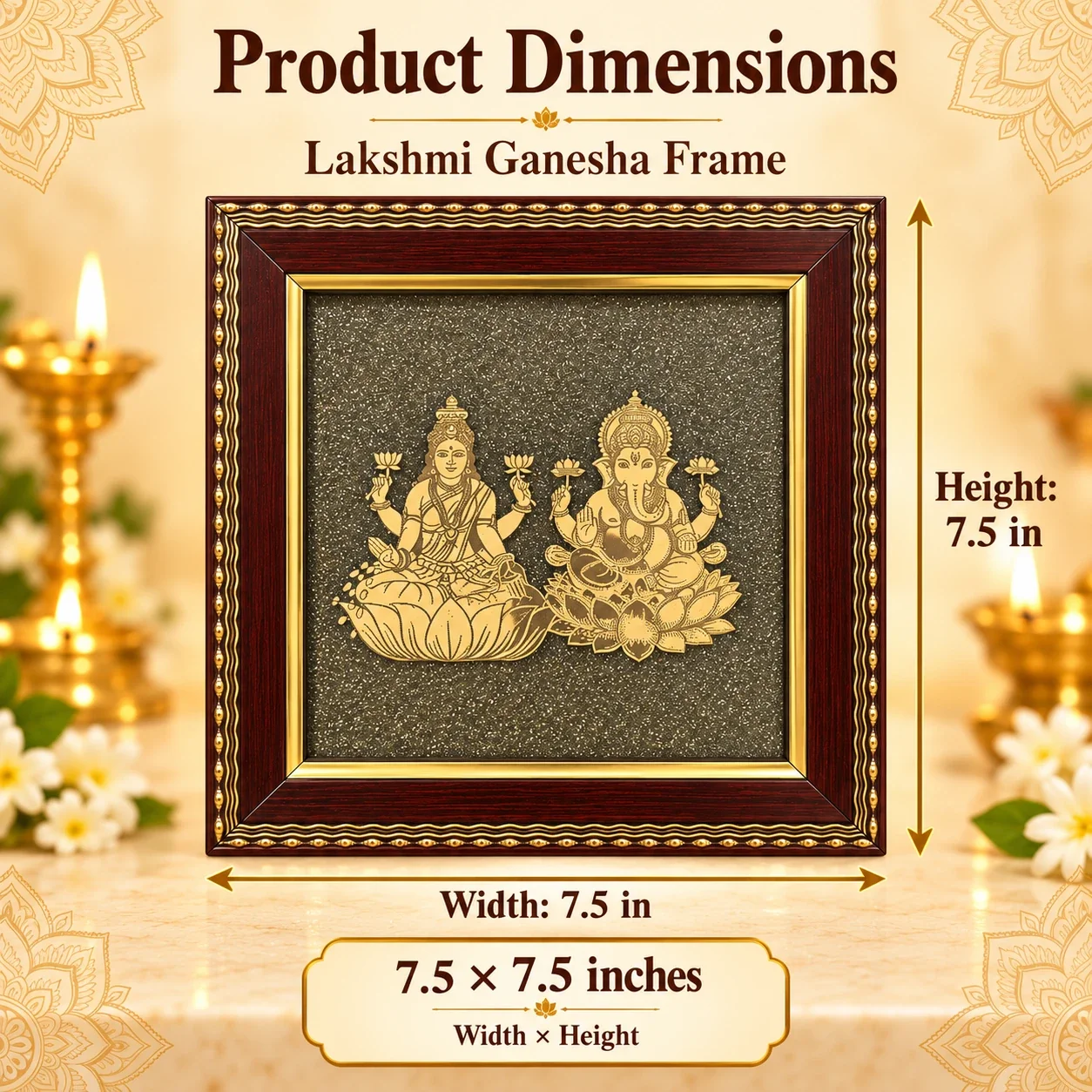 Lakshmi Ganesha Pyrite Crystal Frame — buy online at Digveda