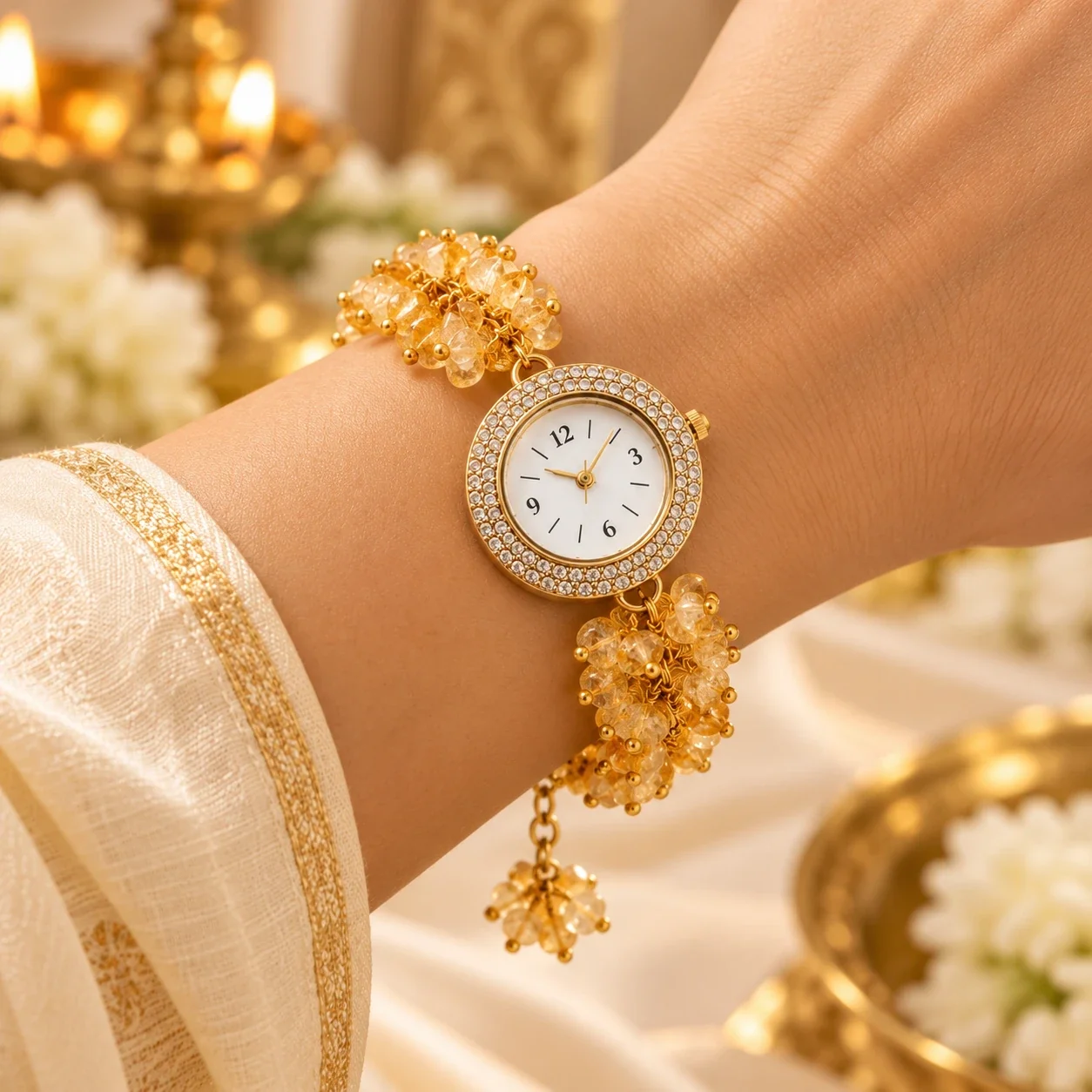 Citrine Crystal Chip Watch — buy online at Digveda