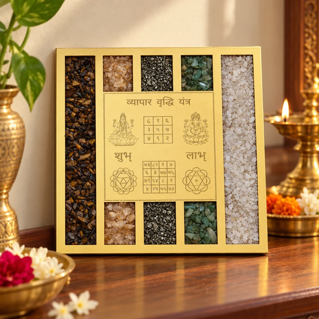 Vyapar Vriddhi Yantra Dhan Yog crystal Frame — buy online at Digveda