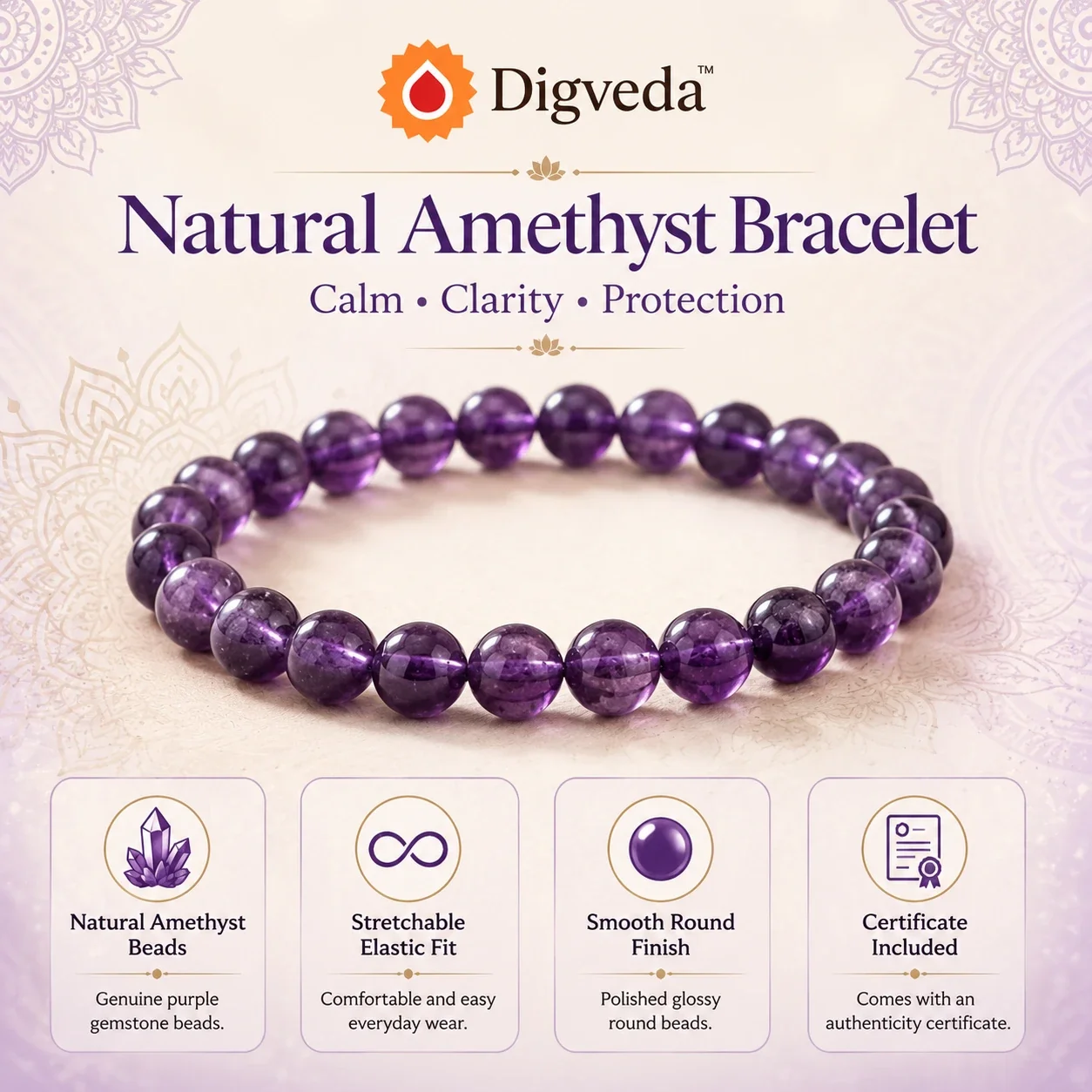 Amethyst Bracelet — buy online at Digveda