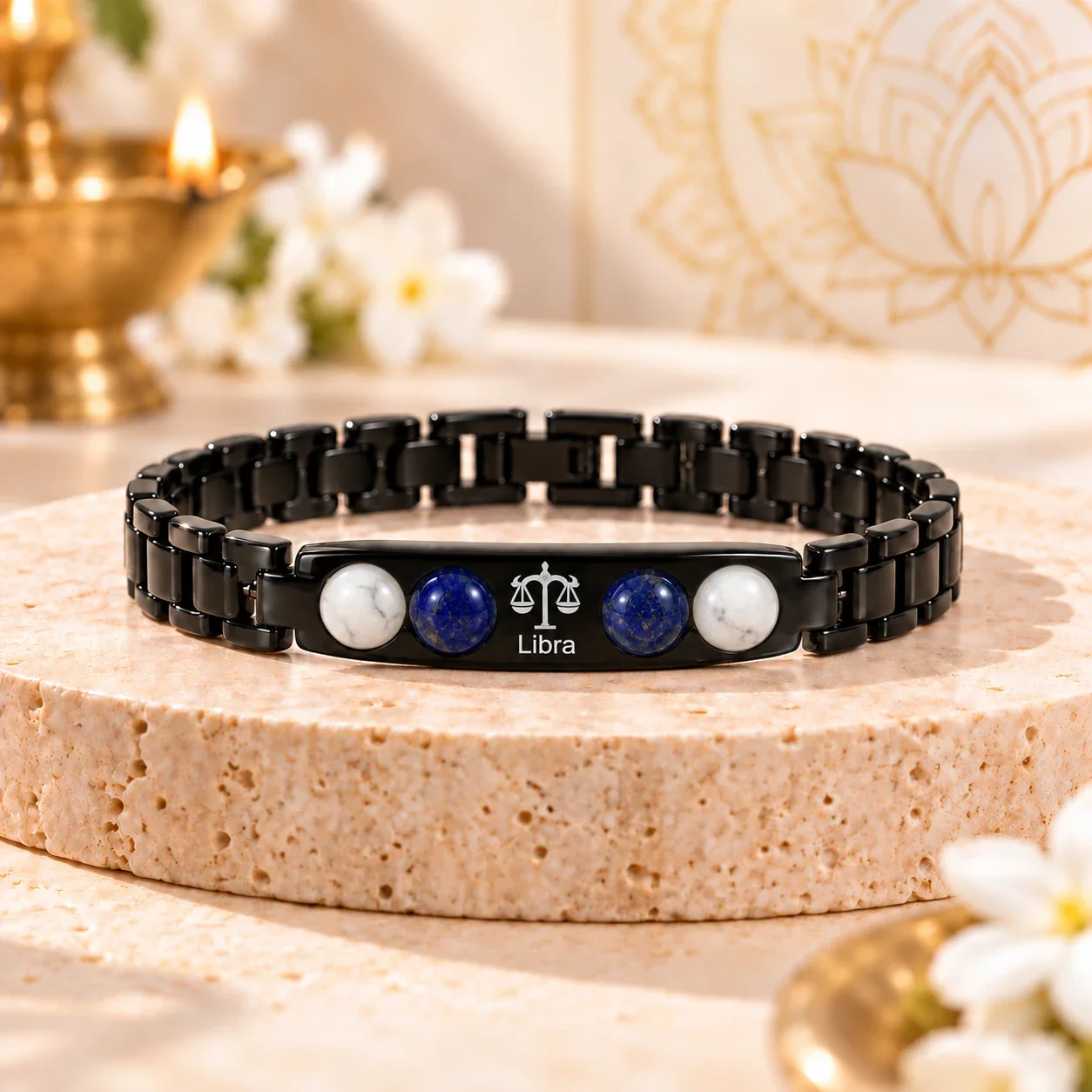 Libra Zodiac Black-Link Bracelet — buy online at Digveda