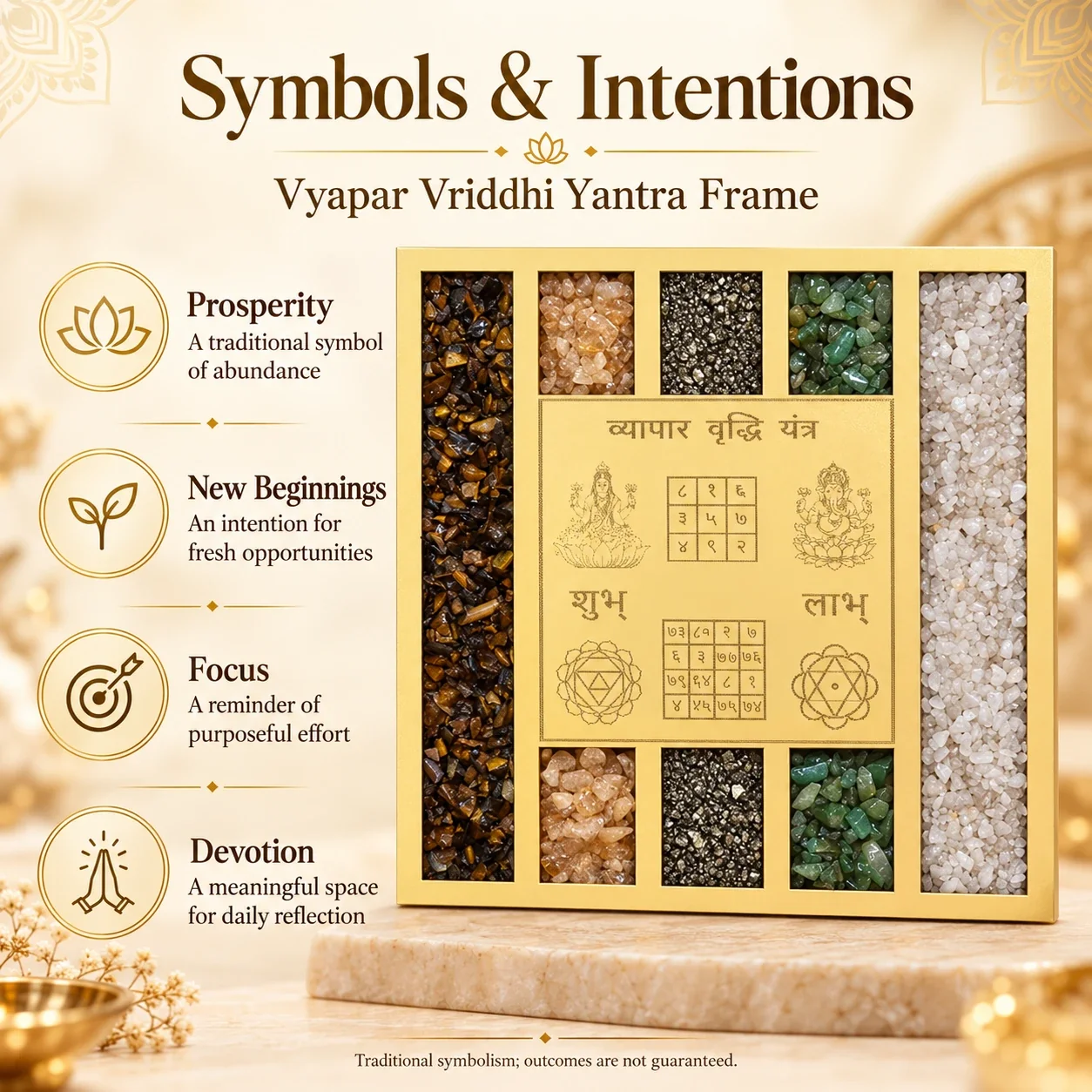 Vyapar Vriddhi Yantra Dhan Yog crystal Frame — buy online at Digveda