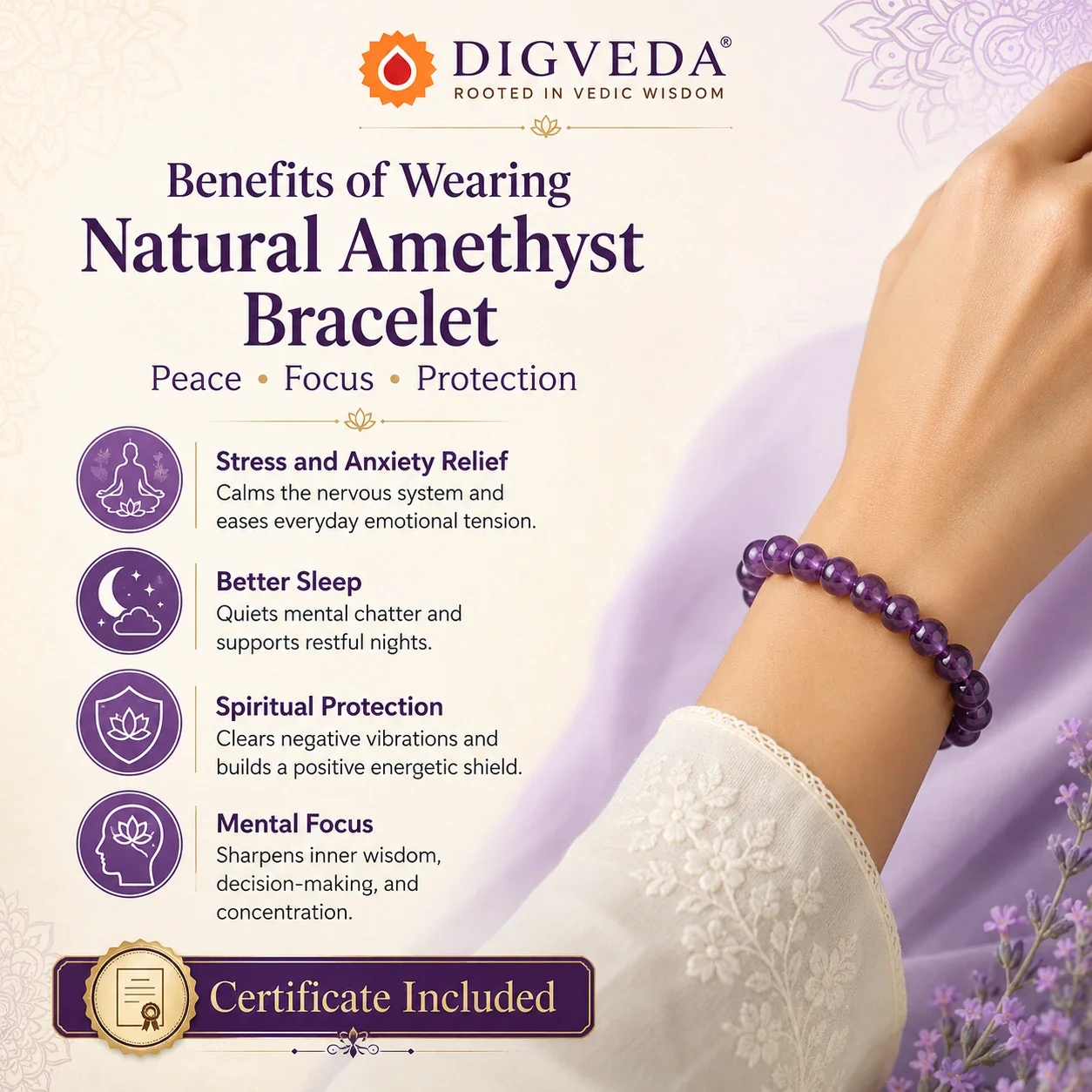 Amethyst Bracelet — buy online at Digveda