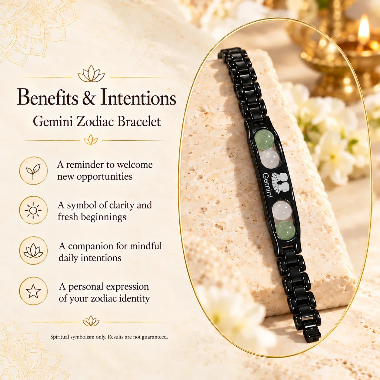 Gemini Zodiac Black-Link Bracelet — buy online at Digveda