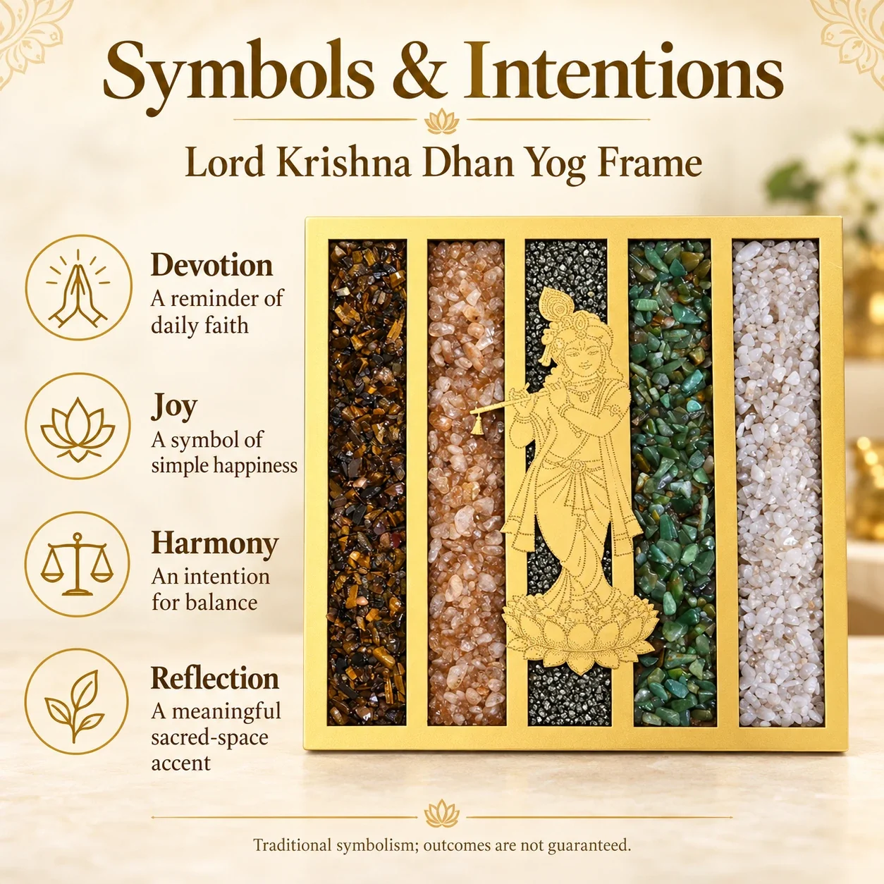 Lord Krishna Dhan Yog Crystal Frame — buy online at Digveda