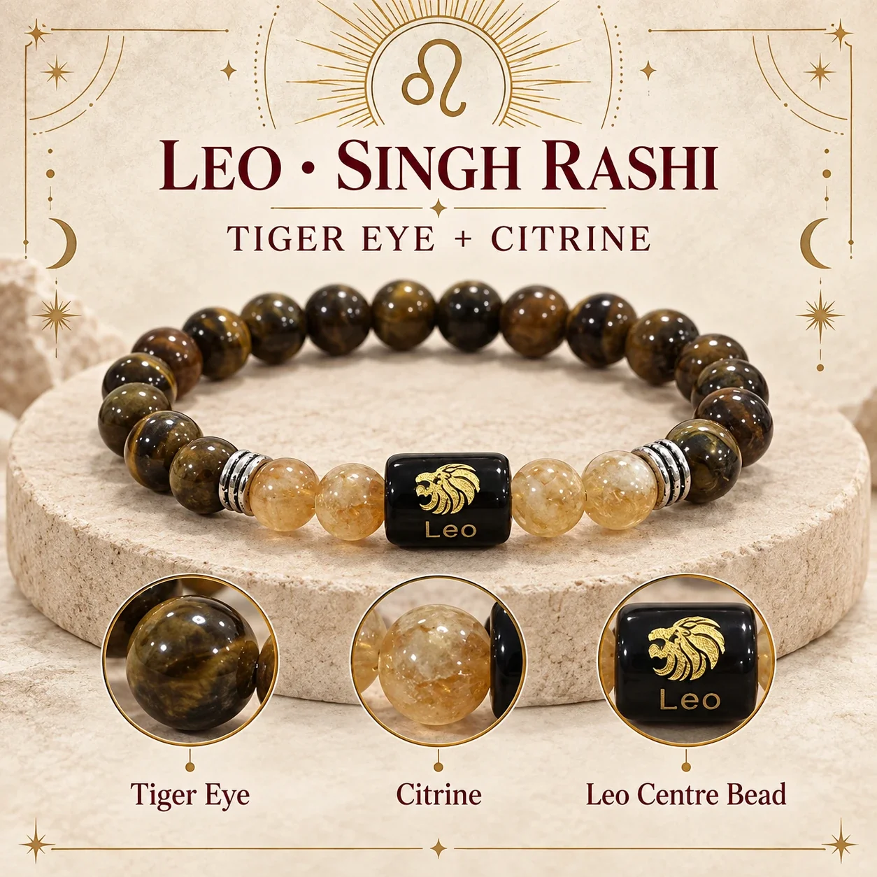 Leo (Sinh Rashi) Zodiac Bracelet — buy online at Digveda