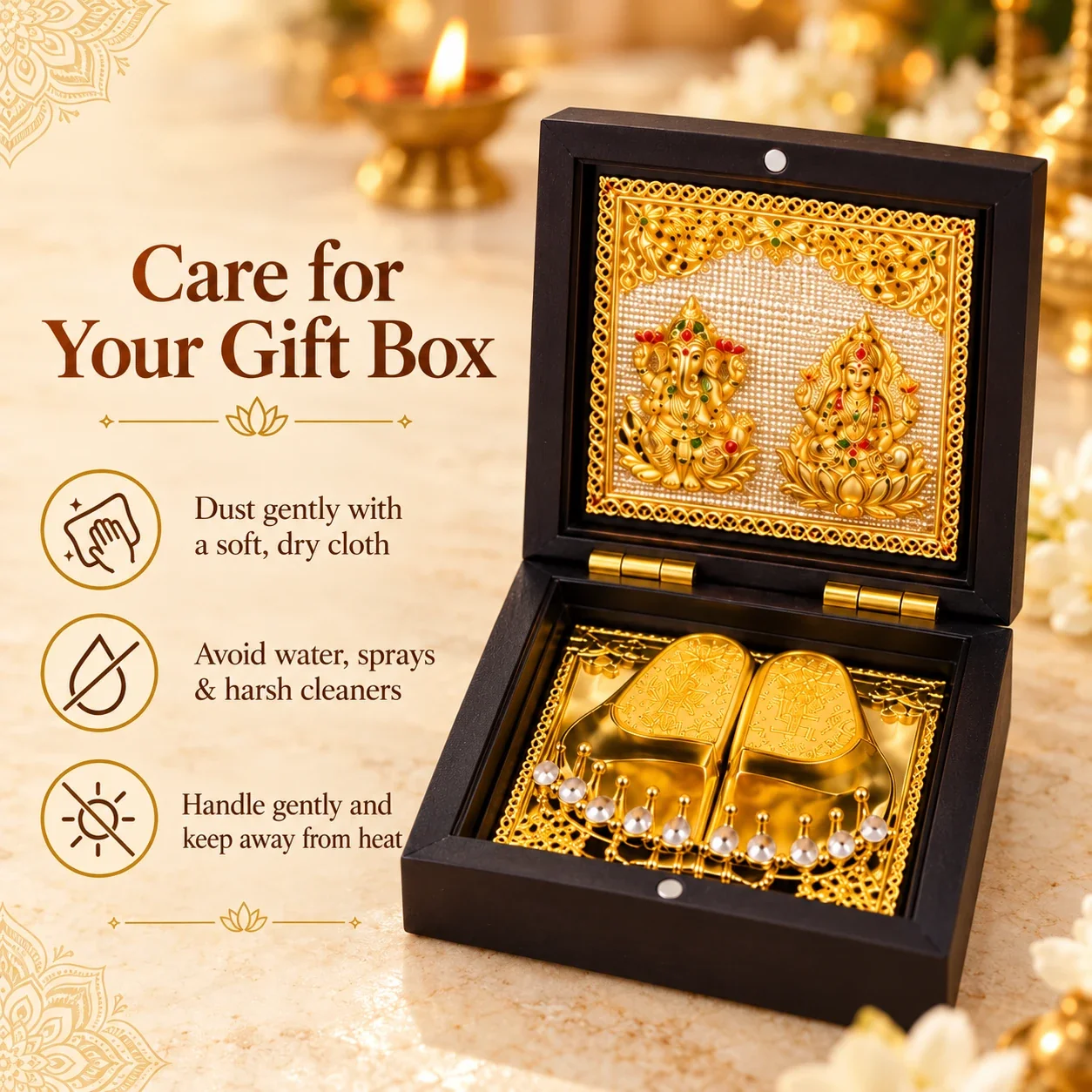 Lakshmi–Ganesh Charan Paduka Gift Box — buy online at Digveda