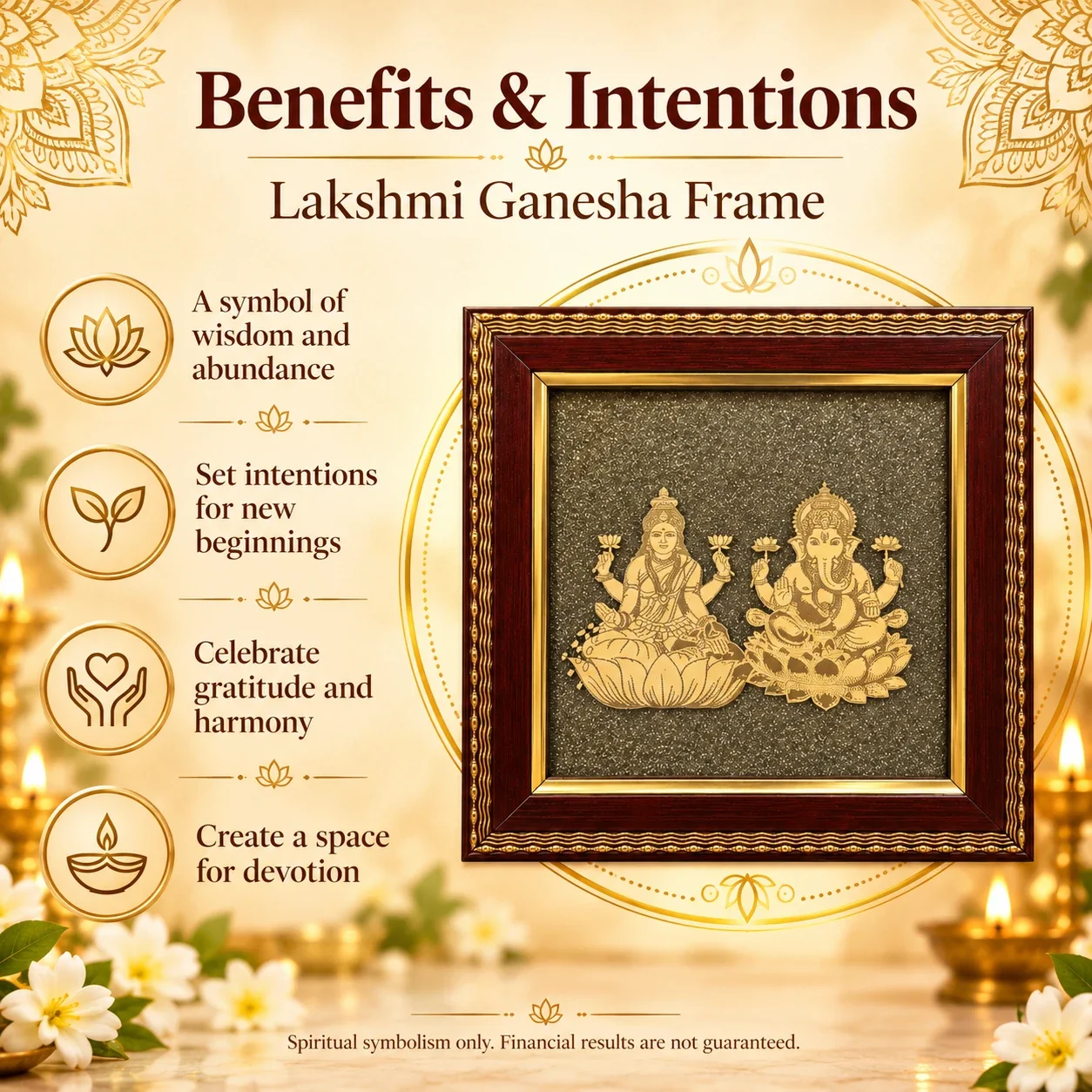 Lakshmi Ganesha Pyrite Crystal Frame — buy online at Digveda