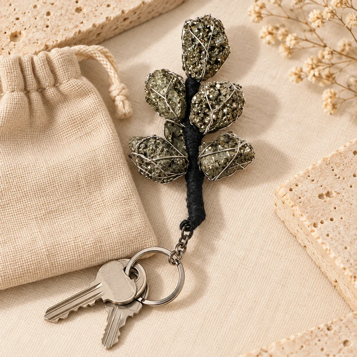 Pyrite Keychain — buy online at Digveda